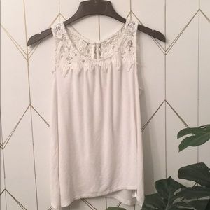 Ivory crochet tank